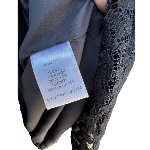 Pendleton Black Lace Dress Size 12 Flounce Hem Lined - Picture 13 of 15